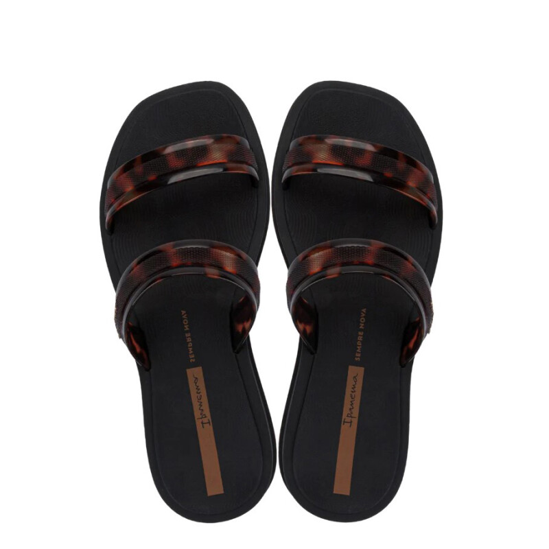 Sandalia de Mujer Ipanema Glow Trendy Slide Ad Negro - Marrón