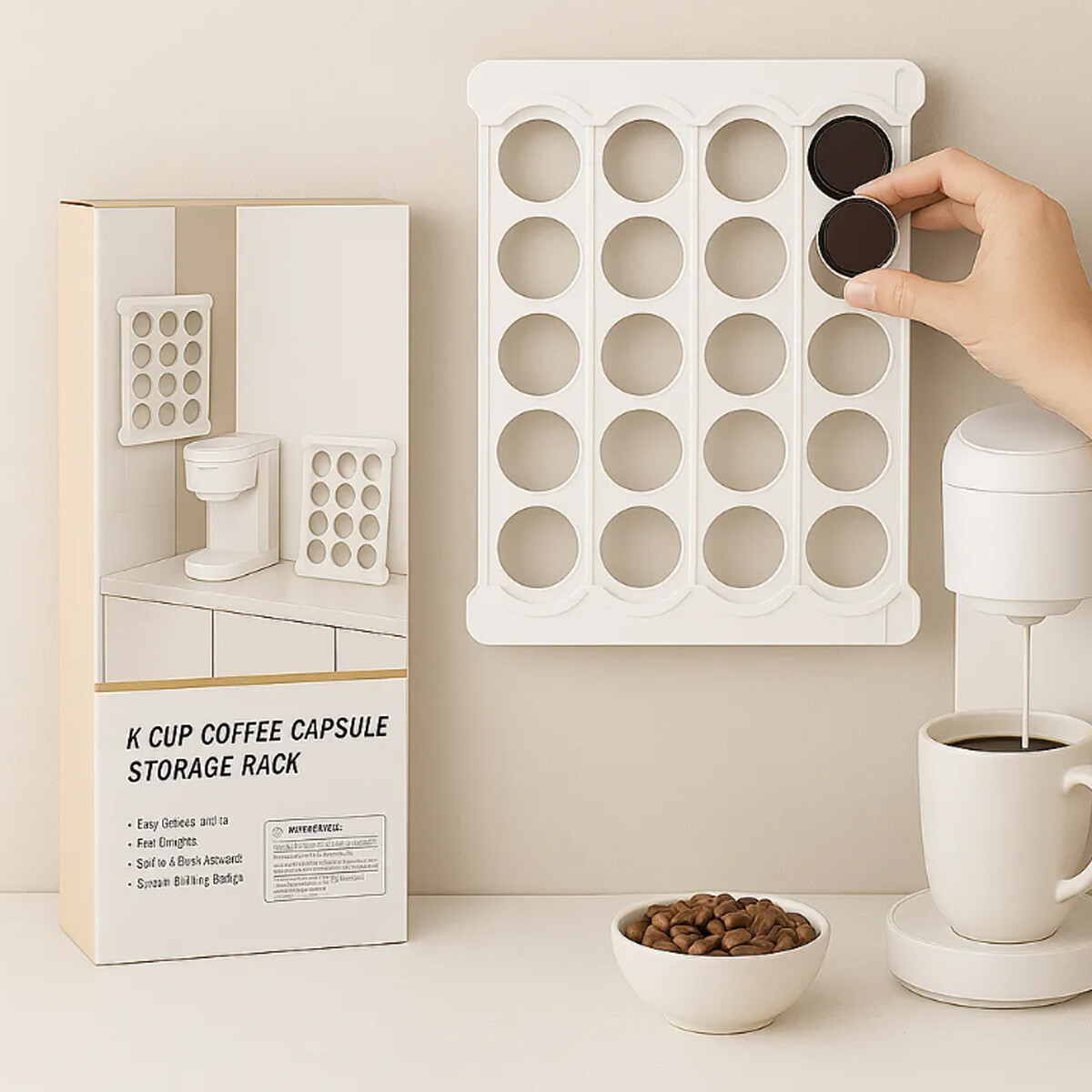 Porta Capsulas De Cafe x20 - Blanco 