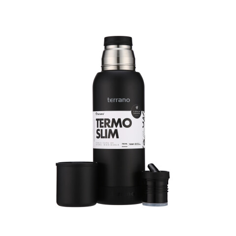 Termo TERRANO SLIM 750ML C/BASE SILICONA NEGRO Termo TERRANO SLIM 750ML C/BASE SILICONA NEGRO