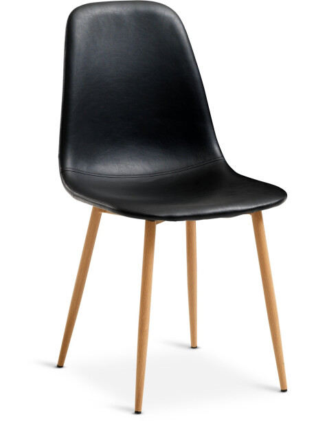 Silla de comedor JONSTRUP polipiel negro Silla de comedor JONSTRUP polipiel negro