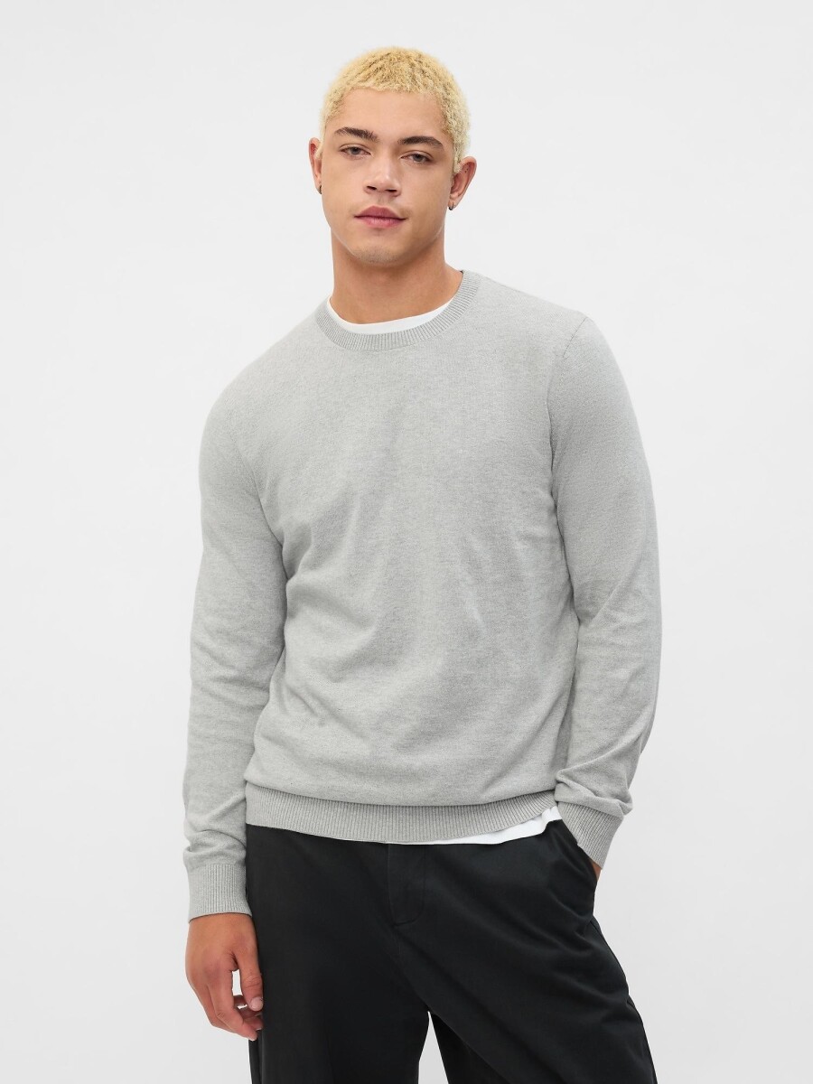 Buzo De Algodón Cuello Redondo Hombre - Heather Grey 