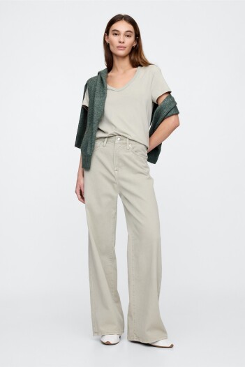 Jean Wide Leg Tiro Alto Mujer Thunder Grey 161