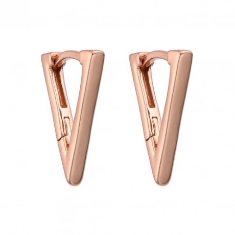 Par de aros de plata 925 con baño de oro rosado, TRIANGULO. Par de aros de plata 925 con baño de oro rosado, TRIANGULO.