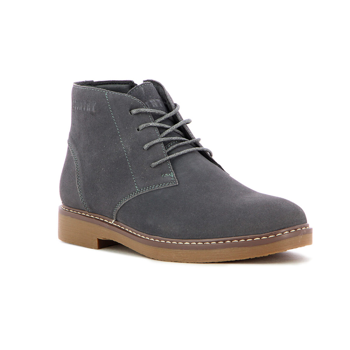 Country Calzado Bota Casual Hombre Acordonado - Gris - Gris 