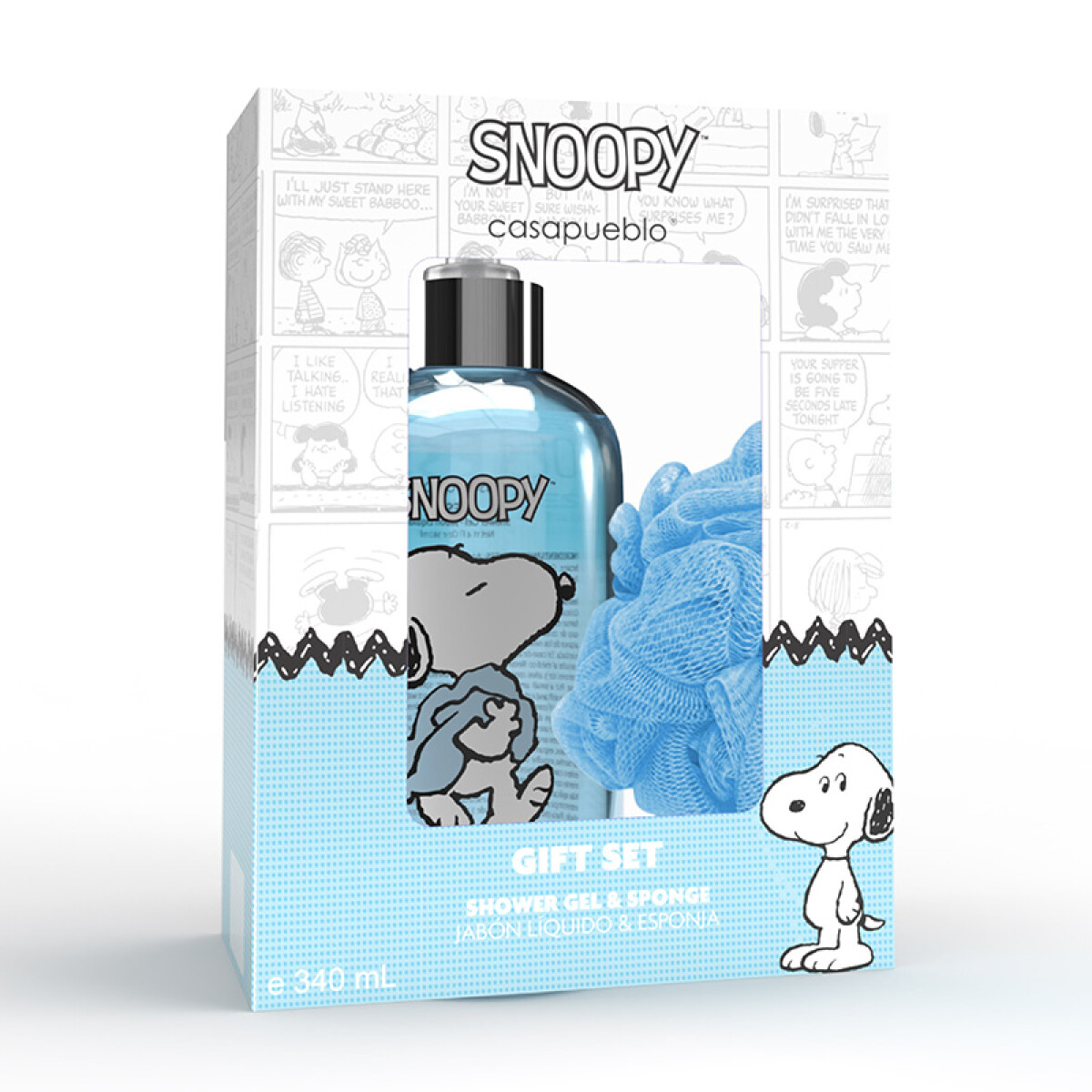 Casapueblo Snoopy Set - Shower gel fresh 340 ml + Esponja 