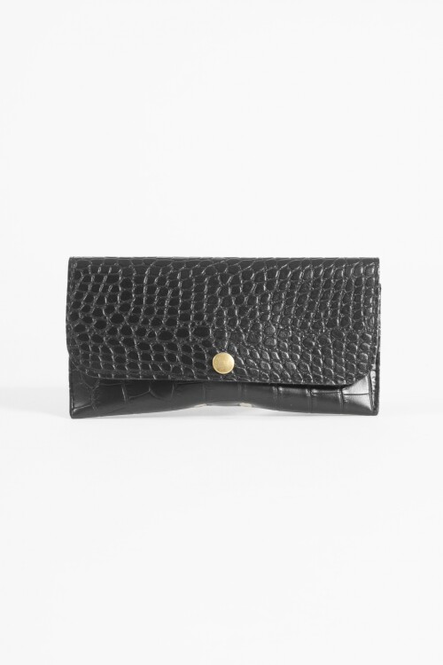 Estuche de lentes croco negro