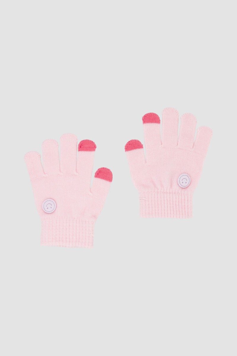 Guantes happy face <br /> infantil - Rosado 