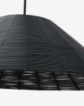 Pantalla para lámpara de techo Saranella de ratán sintético negro Ø 70 cm