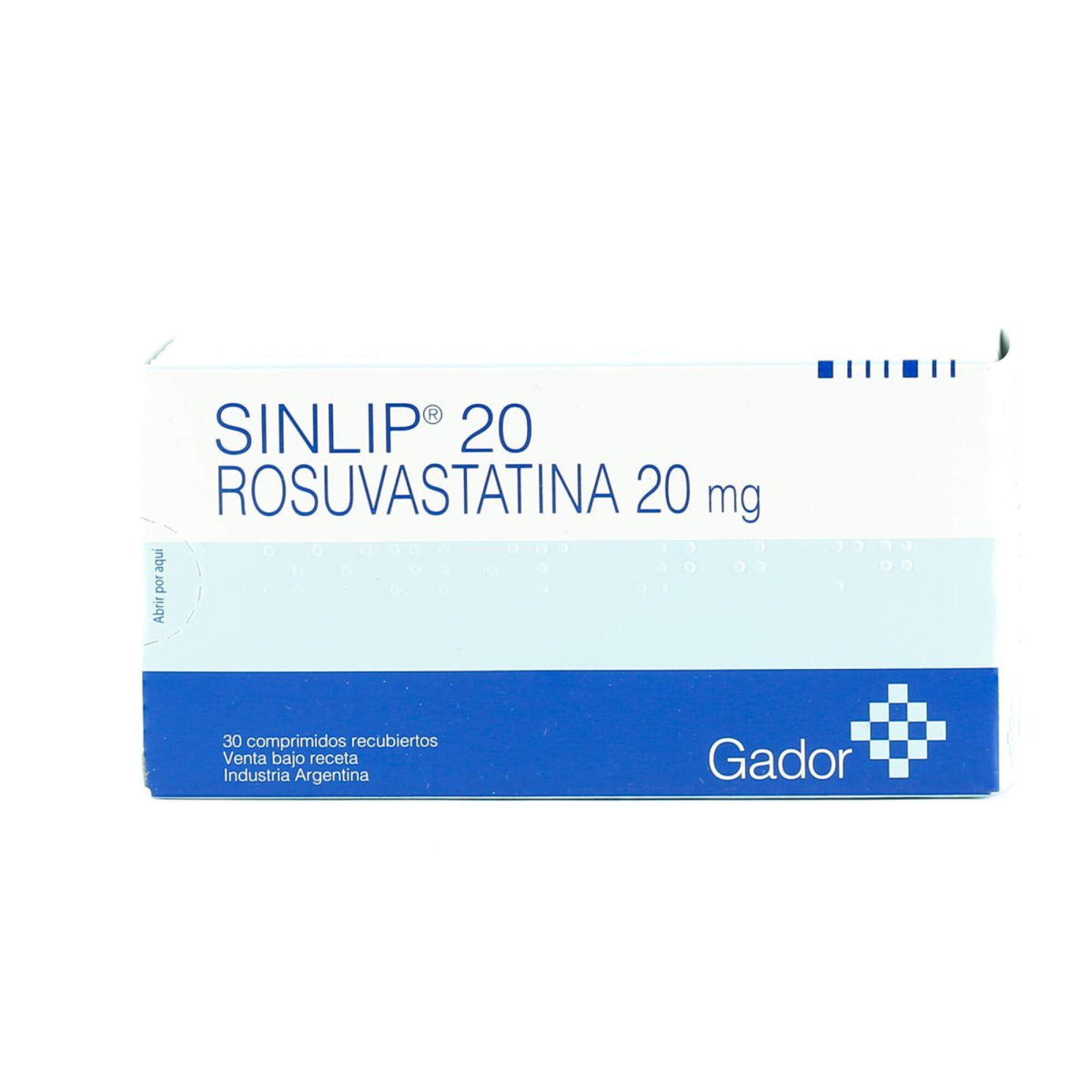SINLIP 20 MG. CJ X 30 COMPRIMIDOS — Farmacenter
