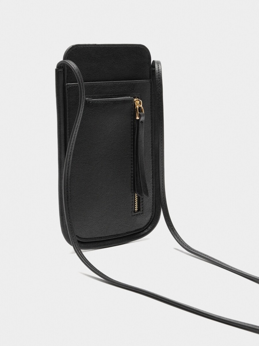 Bolsa Para Móvil Efecto Craquelado negro