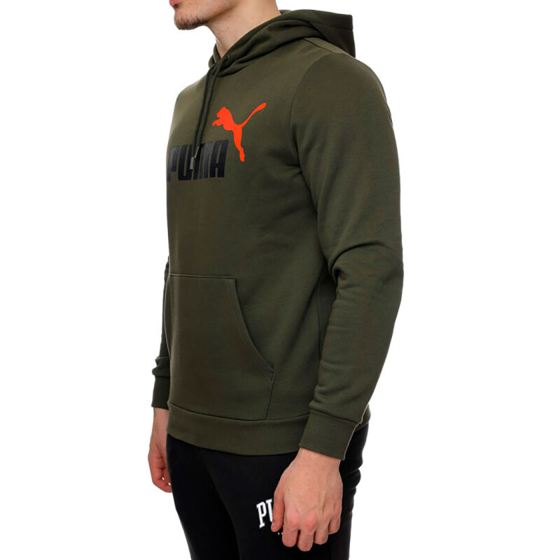 Canguro de Hombre Puma Ess+ 2 Col Big Logo Hoodie Fl Verde Oscuro