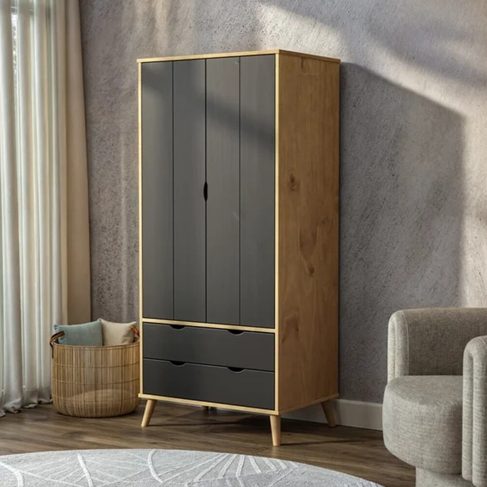 Ropero 2 puertas - Madera maciza MADERA PRETO