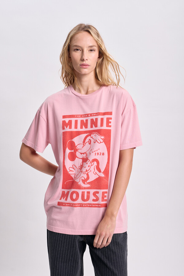 Remera oversize estampa Minnie Rosa