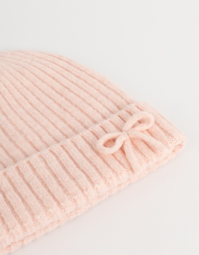 Gorro Cute Gorro Con Moño - Rosa Viejo