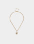 Cadena Corta con Dije Con flores Collar Corto Con Flores - Dorado