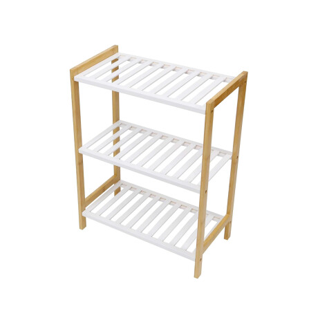 Estantería bambú de 3 estantes - 29x50x81cm Blanco