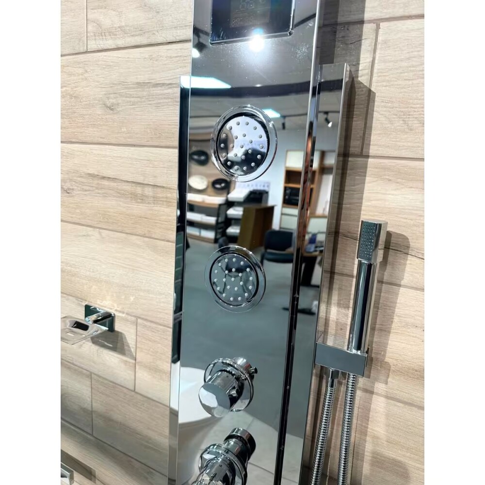 Panel de ducha Monocomando Exterior con transferencia, Display, 5 vías Cromado Brillante Panel De Ducha Monocomando Exterior Con Transferencia, Display, 5 Vías Cromado Brillante