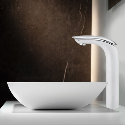 Griferia De Lavatorio Monocomando Blanco Aqualia Rovigo BLANCO