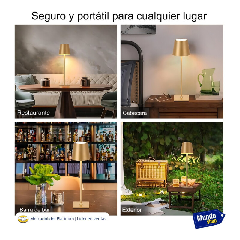 Lampara Portatil Led Inalambrica Recargable Bolonia Amarillo