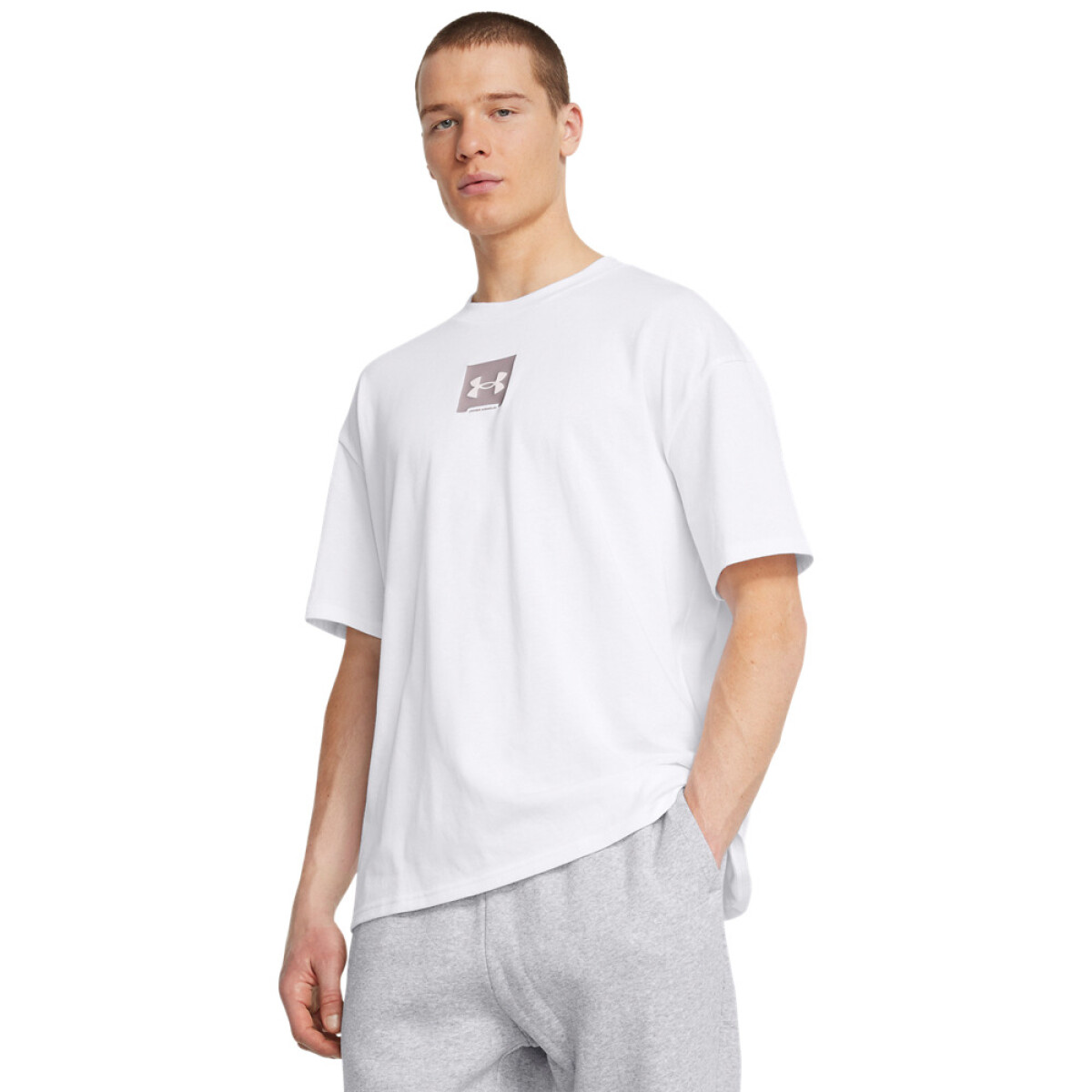 UA M HW OS SM BOX SS-BLU - WHT-100 