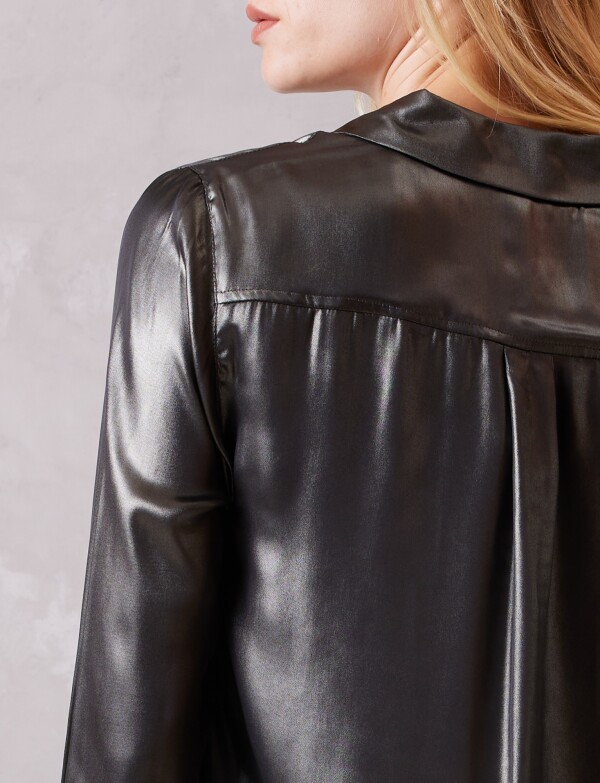 Camisa Metalizada GRIS OSCURO