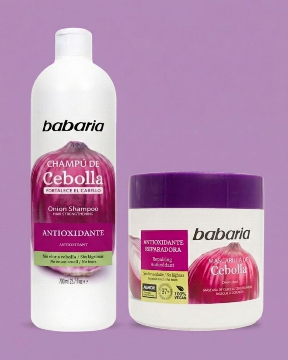 Pack Shampoo x 700ml + Mascarilla Cebolla Babaria 