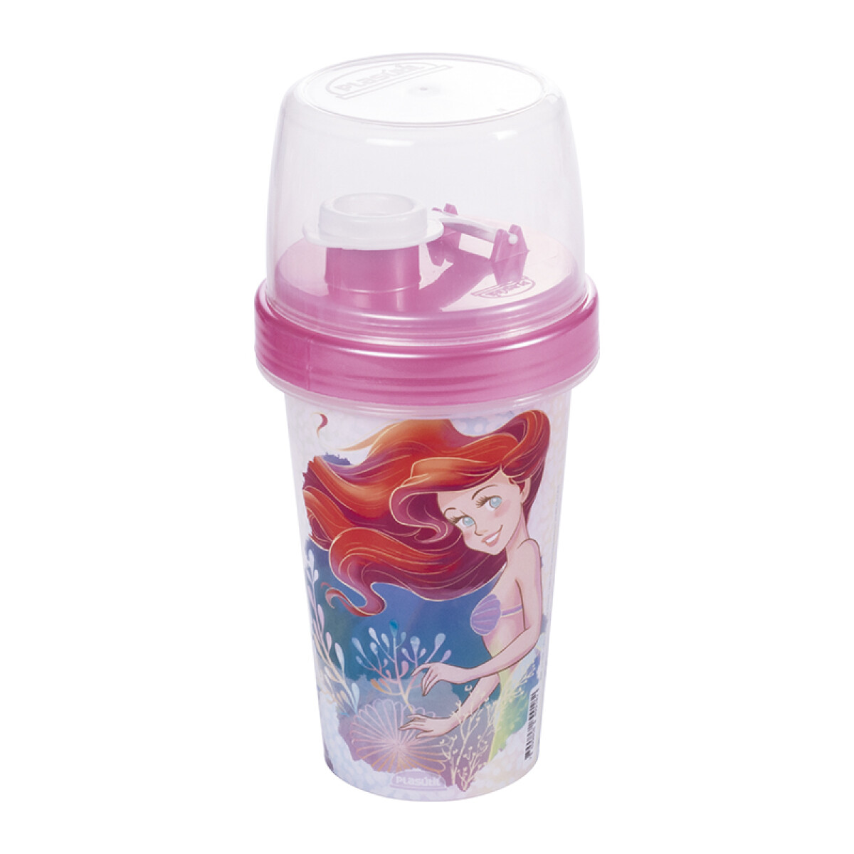 Vaso Milk Shake con Tapa Princesas Disney 320 ml - ROSA 