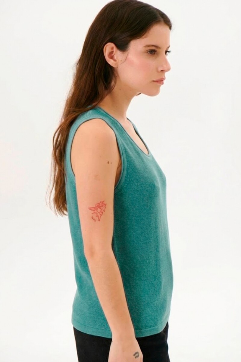 TOP TEJIDO LINO AQUA