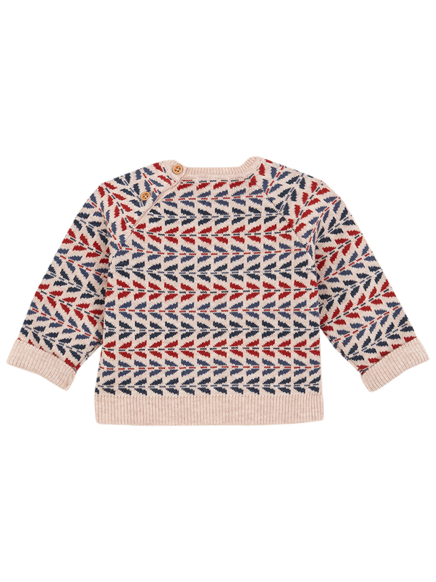 Jsersey De Jaquard Con Lana Rojo