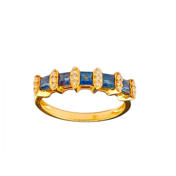 Anillo Vera-Oro 18k-Piedra Zafiro y Zirconia-AN9504 conpiedra