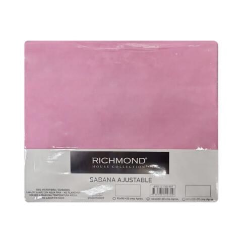 Sábana Ajustable 2 plazas Richmond House 100% Microfibra SALMON FUERTE