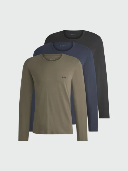 BOSS Pack de 3 Camisetas de Manga Larga RN 3P Classic Alta Automática