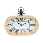 RELOJ DE MESA, MADERA OVAL 25X21.5X6 CM RELOJ DE MESA, MADERA OVAL 25X21.5X6 CM