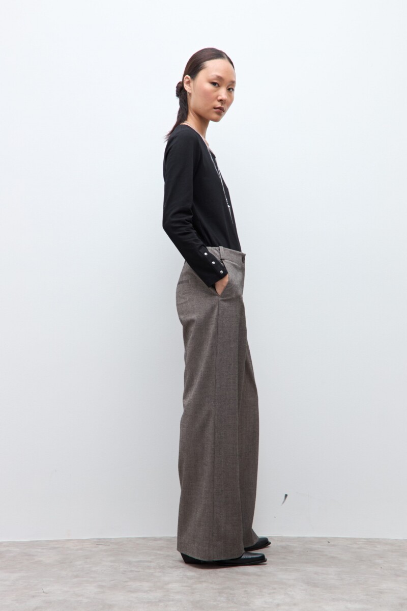 Pantalón sastrero beige melange