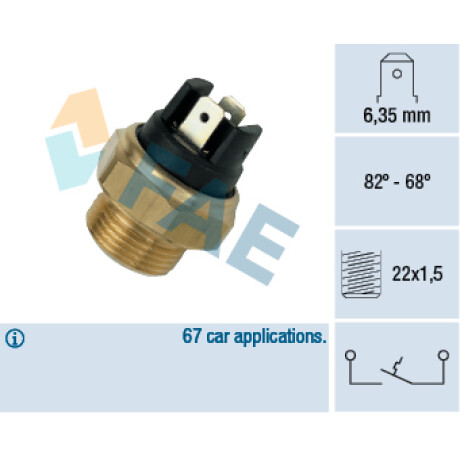 BULBO INTERRUPTOR - ELECTRO FIAT VW 82-68 21MM FAE BULBO INTERRUPTOR - ELECTRO FIAT VW 82-68 21MM FAE