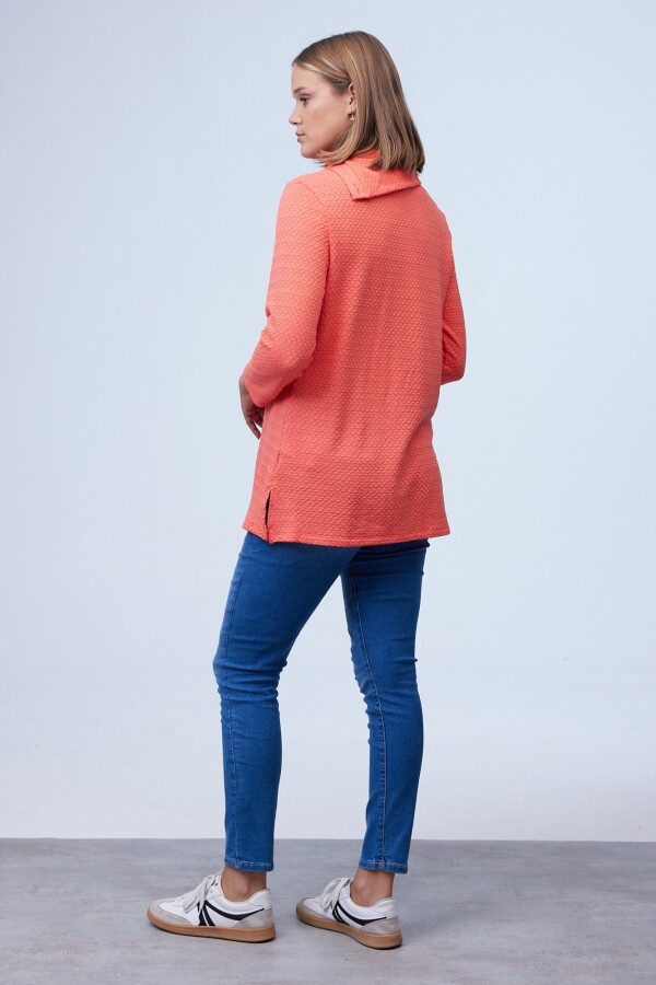 Blusa Cuello Volcado CORAL