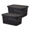 Set x2 Caja simil rattan 2,5 Lts (23x15,5x11cm) CHOCOLATE