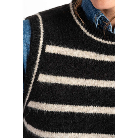 Chaleco Rayado Negro