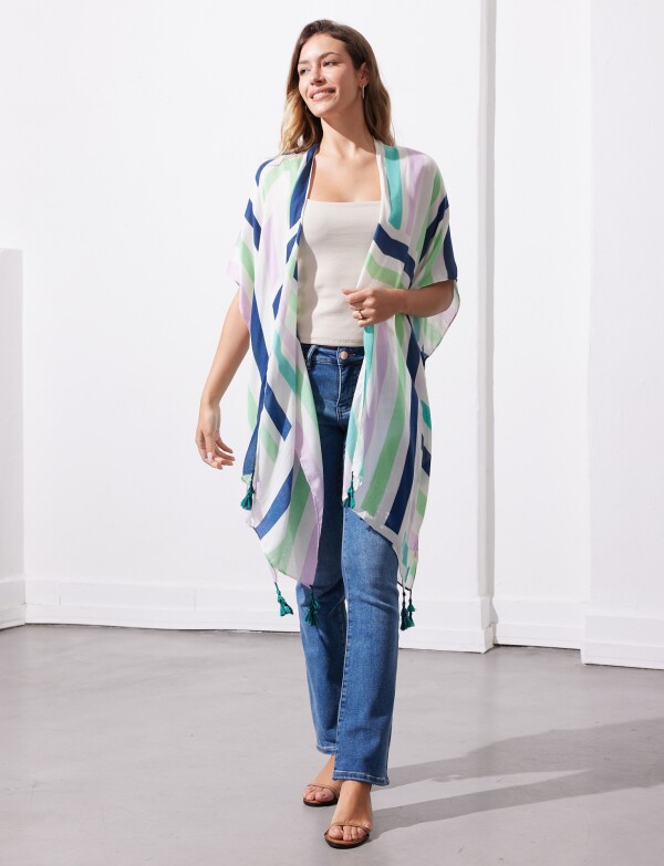 Kimono Lineas MULTI/AZUL