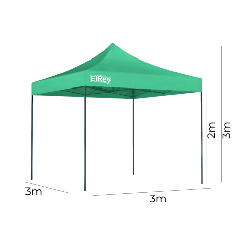 Gazebo 3x3mt Toldo Carpa Uv30 Impermeable Resistente Verde