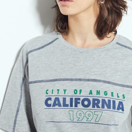 REMERA MAGNOLIO Gris Claro Melange