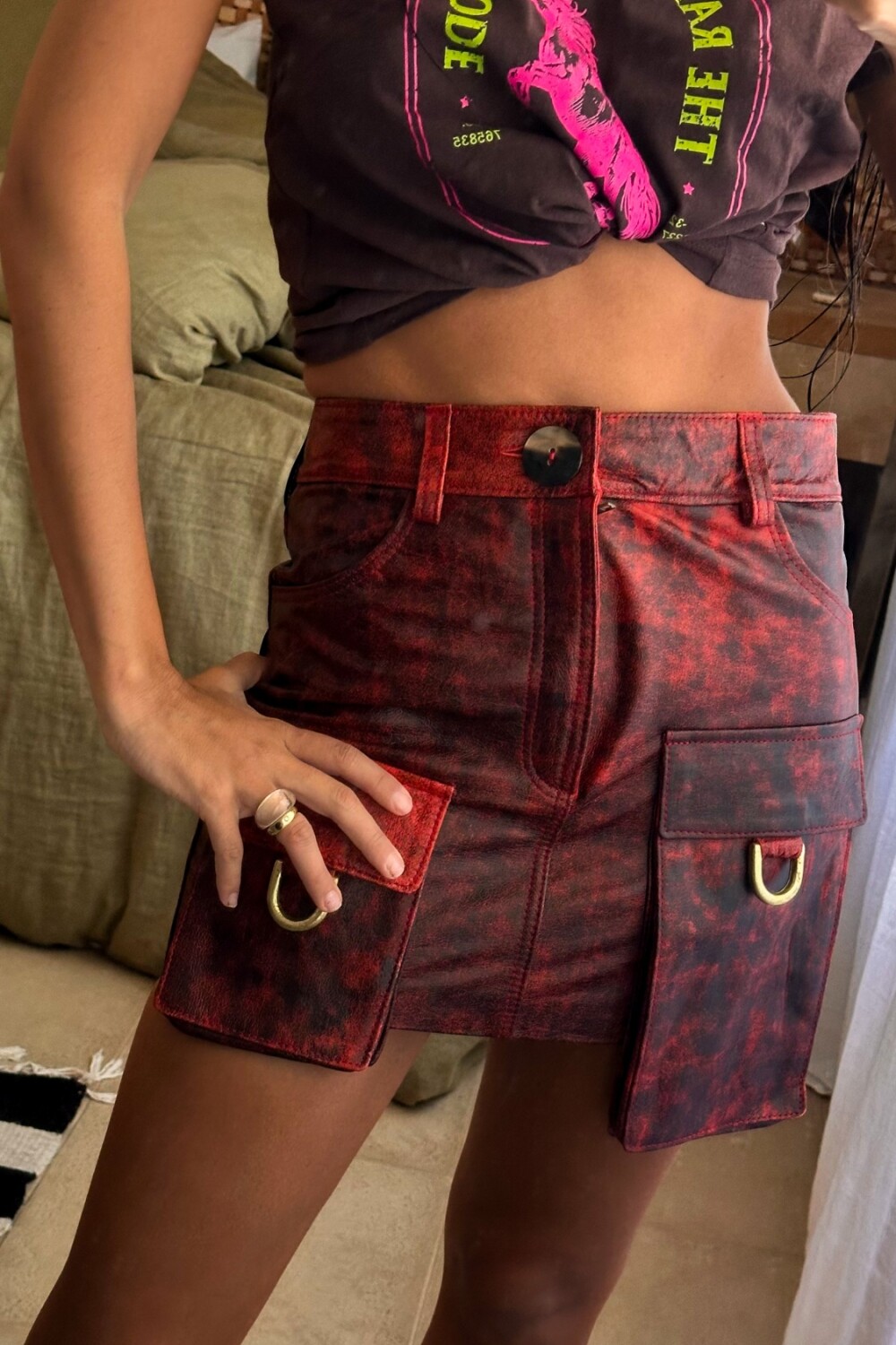 Mini Pocket Skirt óxido Rojo