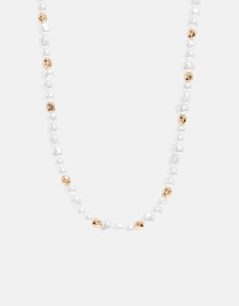 Collares Cortos Perla Collar Con Perlas Orgánicas - Combinacion Bicolor