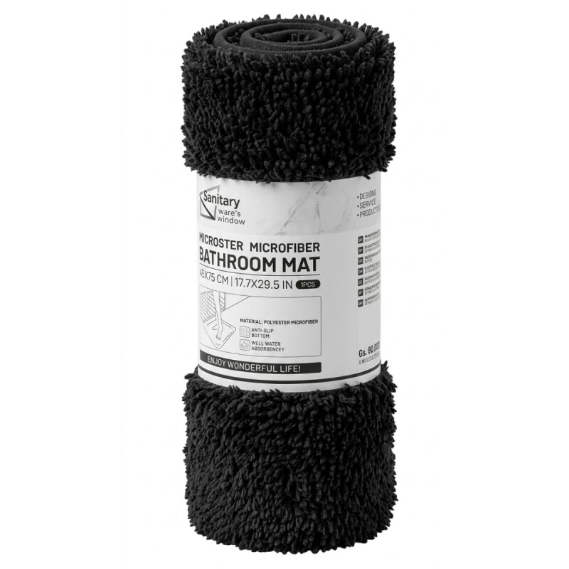 ALFOMBRA NEGRA P/BAÑO 45X75CM Unica