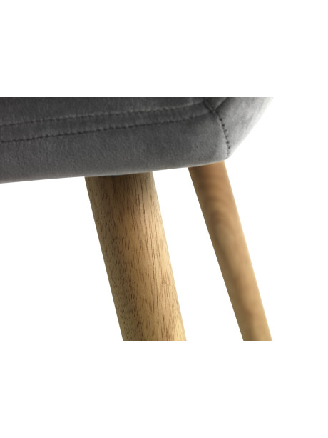 Silla de comedor ADSLEV terciopelo gris/nat Silla de comedor ADSLEV terciopelo gris/nat