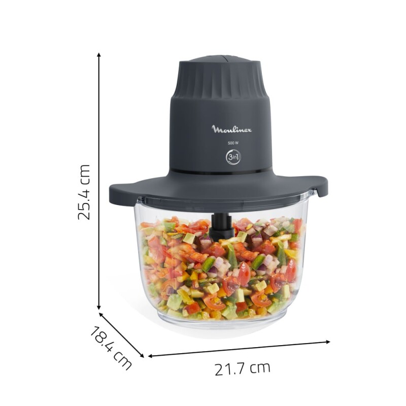 Picadora XXL Bowl Vidrio termoresistente 3 en 1 Moulinex Picadora XXL Bowl Vidrio termoresistente 3 en 1 Moulinex