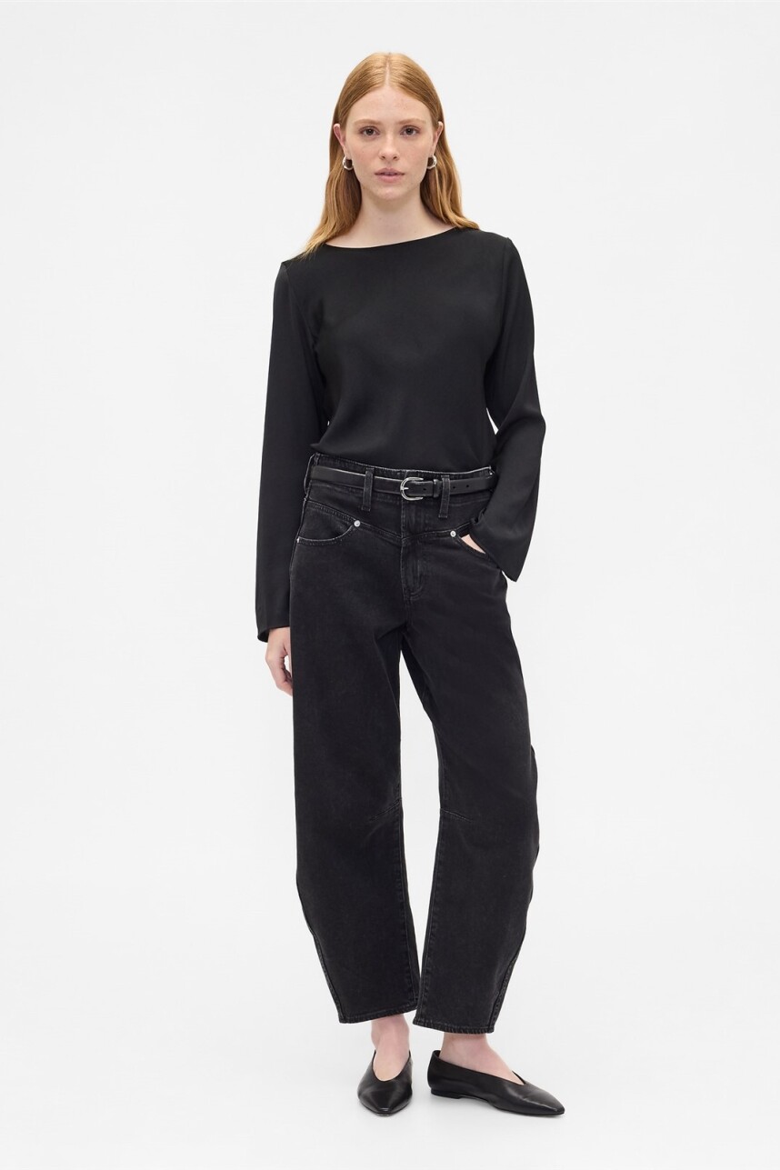 Remera Cuello Bote Mujer True Black V2