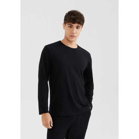 CAMISETA ML MASC PRETO ESCURO