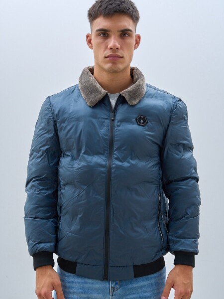 CAMPERA OXX 82261 CUELLO PIEL GRIS