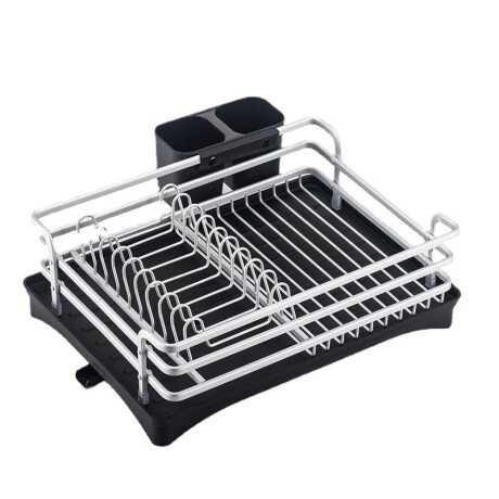 Escurridor de Platos en Aluminio Con Bandeja de Plástico 42cm x 30cm x 13cm Escurridor de Platos en Aluminio Con Bandeja de Plástico 42cm x 30cm x 13cm